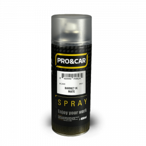 spray PRO&CAR barniz 1K mate 400 ml acabado elegante y protección duradera