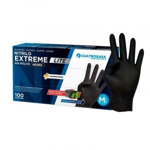 GUANTES DE NITRILO EXTREME NEGROS (Dispensador 100 uds)