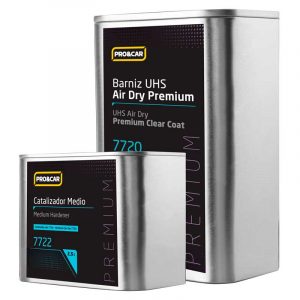 kit barniz PRO&CAR UHS Air Dry con catalizador secado rápido alto brillo 5 litros