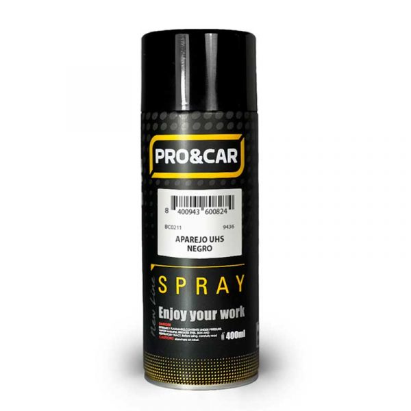 spray aparejo UHS negro PRO&CAR 400 ml base tonos oscuros
