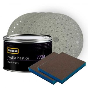 Kit Lijado Completo Plásticos PRO&CAR – 15 Discos + Masilla + Esponja