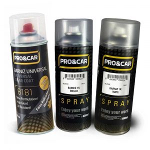 PACK DE SPRAYS BARNIZ 400 ML - 1K BRILLO, 1K MATE Y 2K FAROS